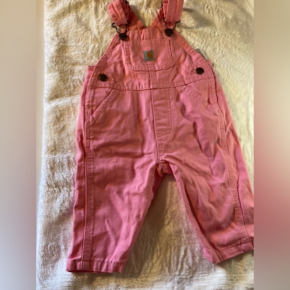 3month pink carhartt overalls